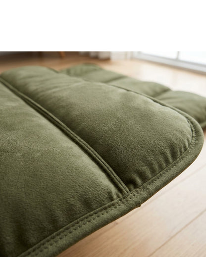 Lvme Channel-Stitched Washable Dog Bed Mat 115 x 75 cm Olive - Detail view