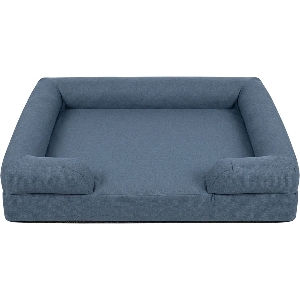 Lvme Memory-Foam Bolster Dog Bed 110 x 80 cm Slate Blue - Product view