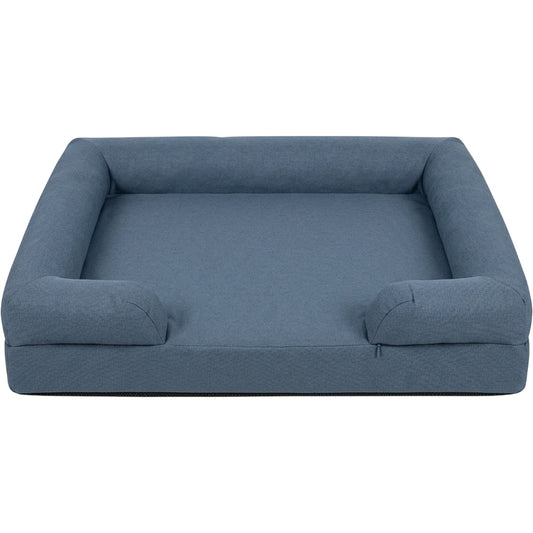 Lvme Memory-Foam Bolster Dog Bed 110 x 80 cm Slate Blue - Product view